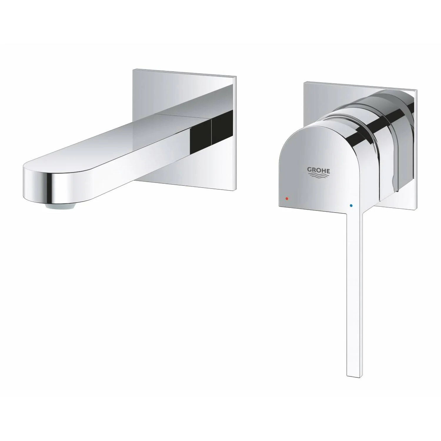 Chromowana bateria umywalkowa 2-otworowa widok z przodu, Grohe