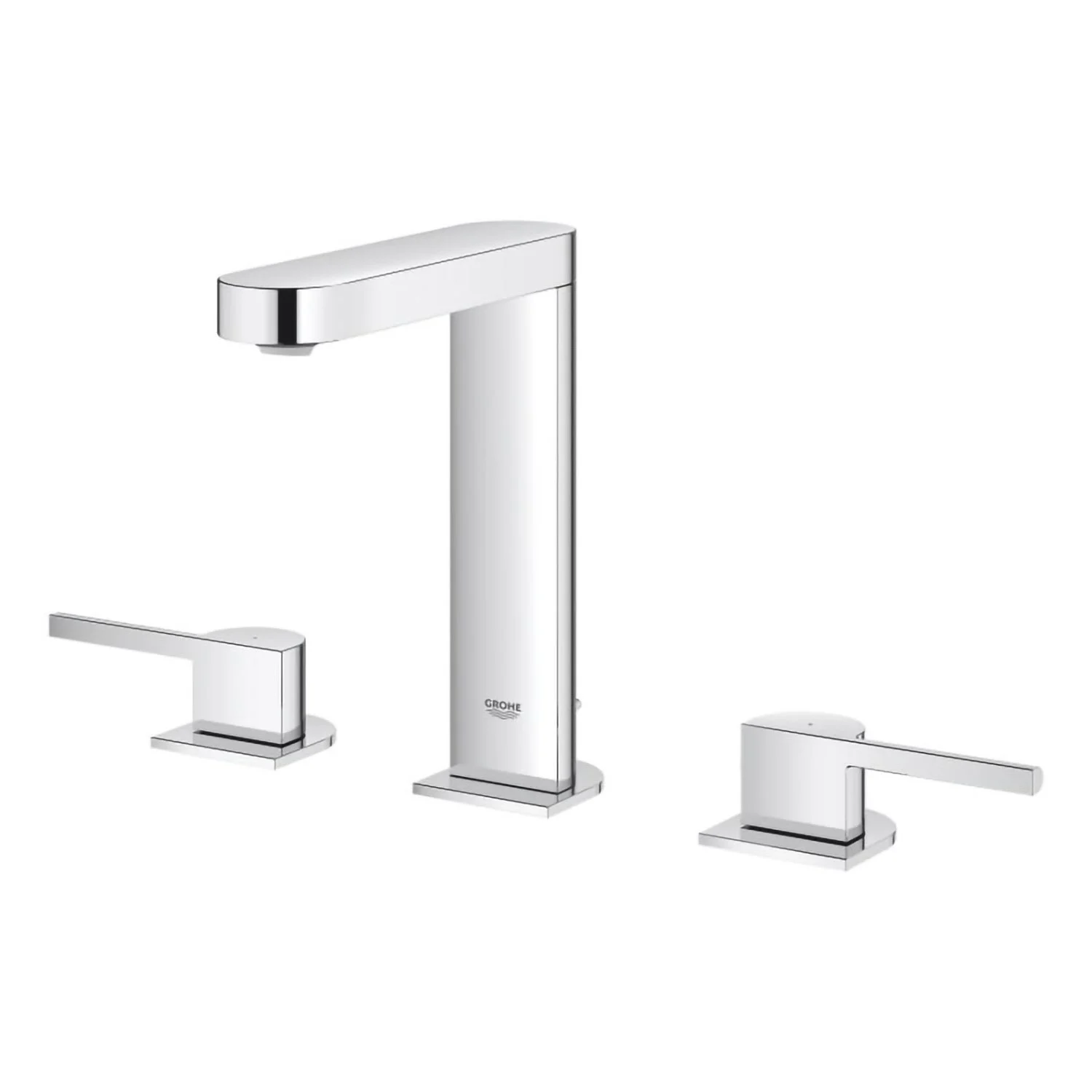 Chromowana bateria umywalkowa 3-otworowa widok z przodu, Grohe