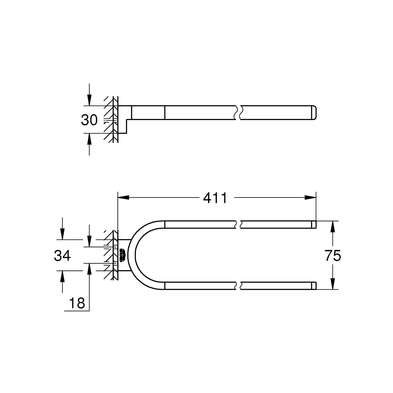 GROHE Selection Handtuchhalter, nicht schwenkbar Bild 3