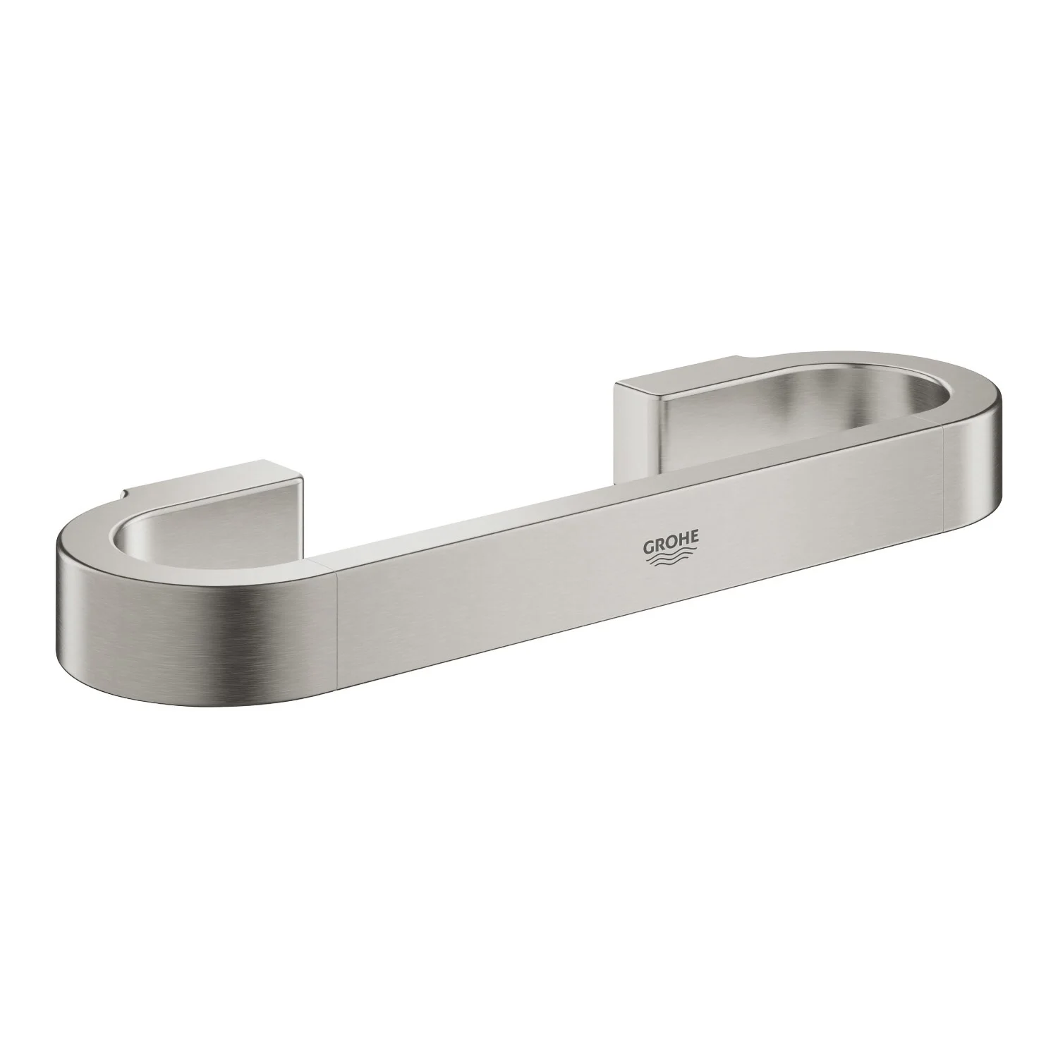 Srebrny uchwyt do wanny w widoku z przodu, Grohe