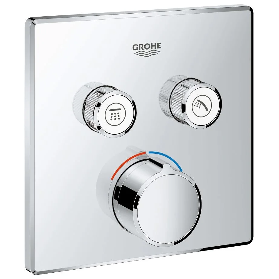 GROHE SmartControl Unterputzmischer Fertigmontageset mit 2 Absperrventilen, eckige Ausführung