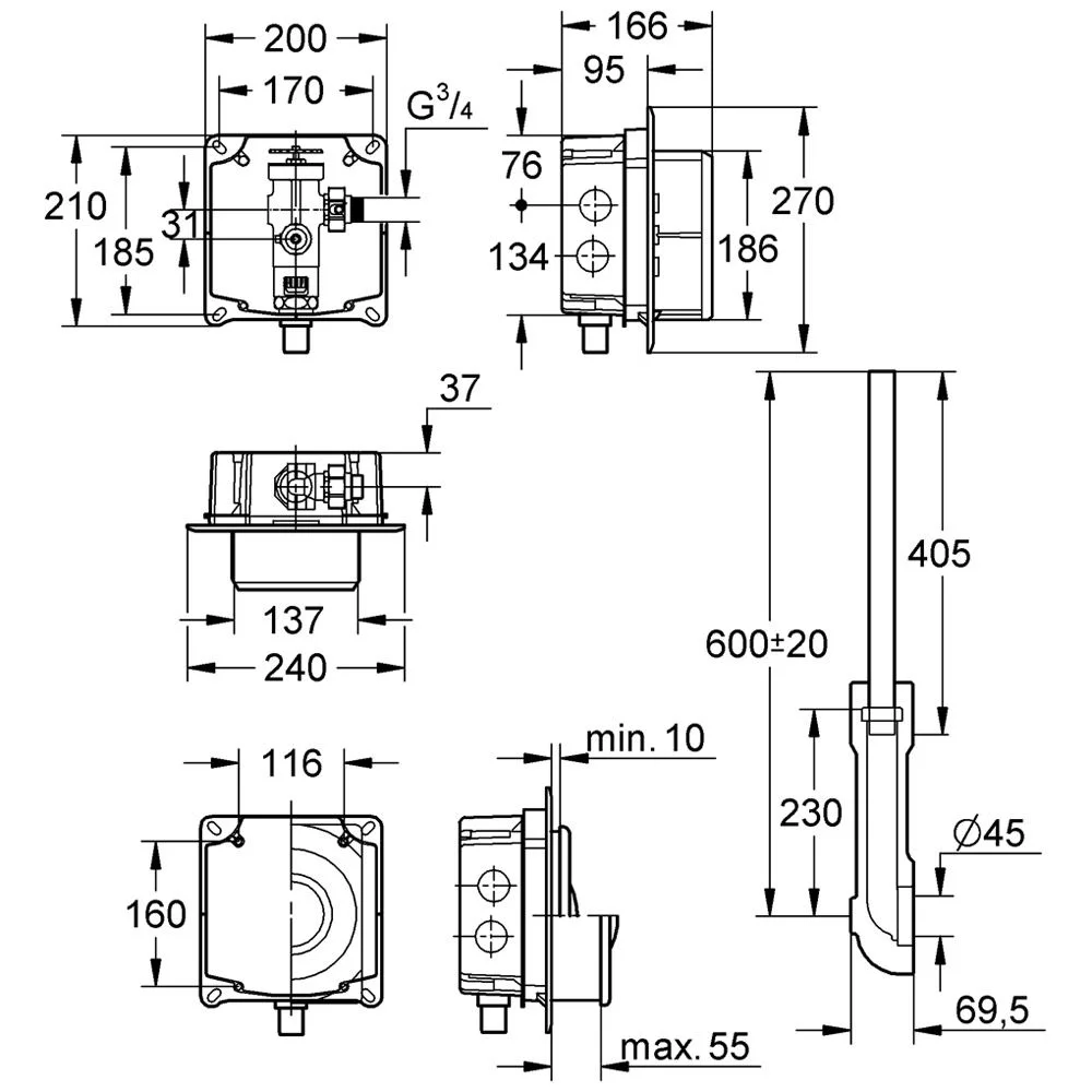 GROHE DAL Druckspüler für WC Bild 2