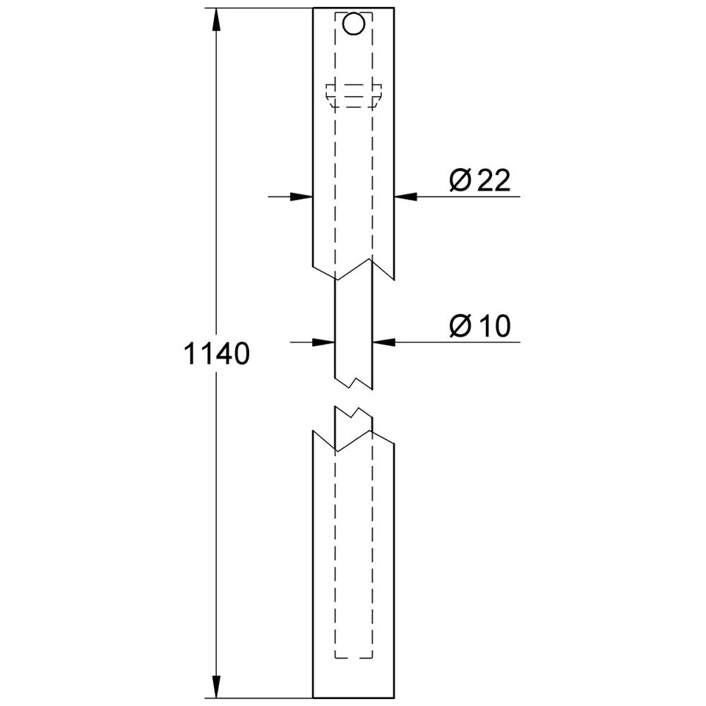 Rysunek techniczny rury zamiennej z wymiarami, Grohe