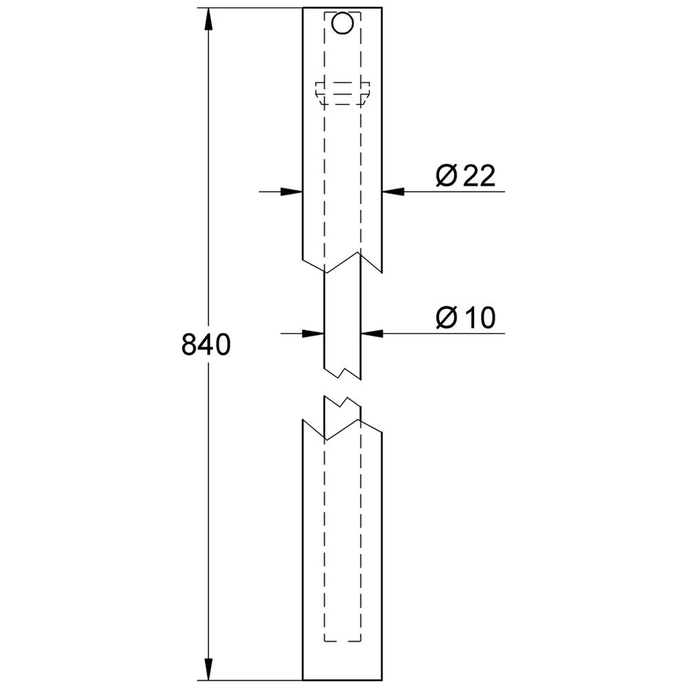Rysunek techniczny rury zamiennej z wymiarami, Grohe