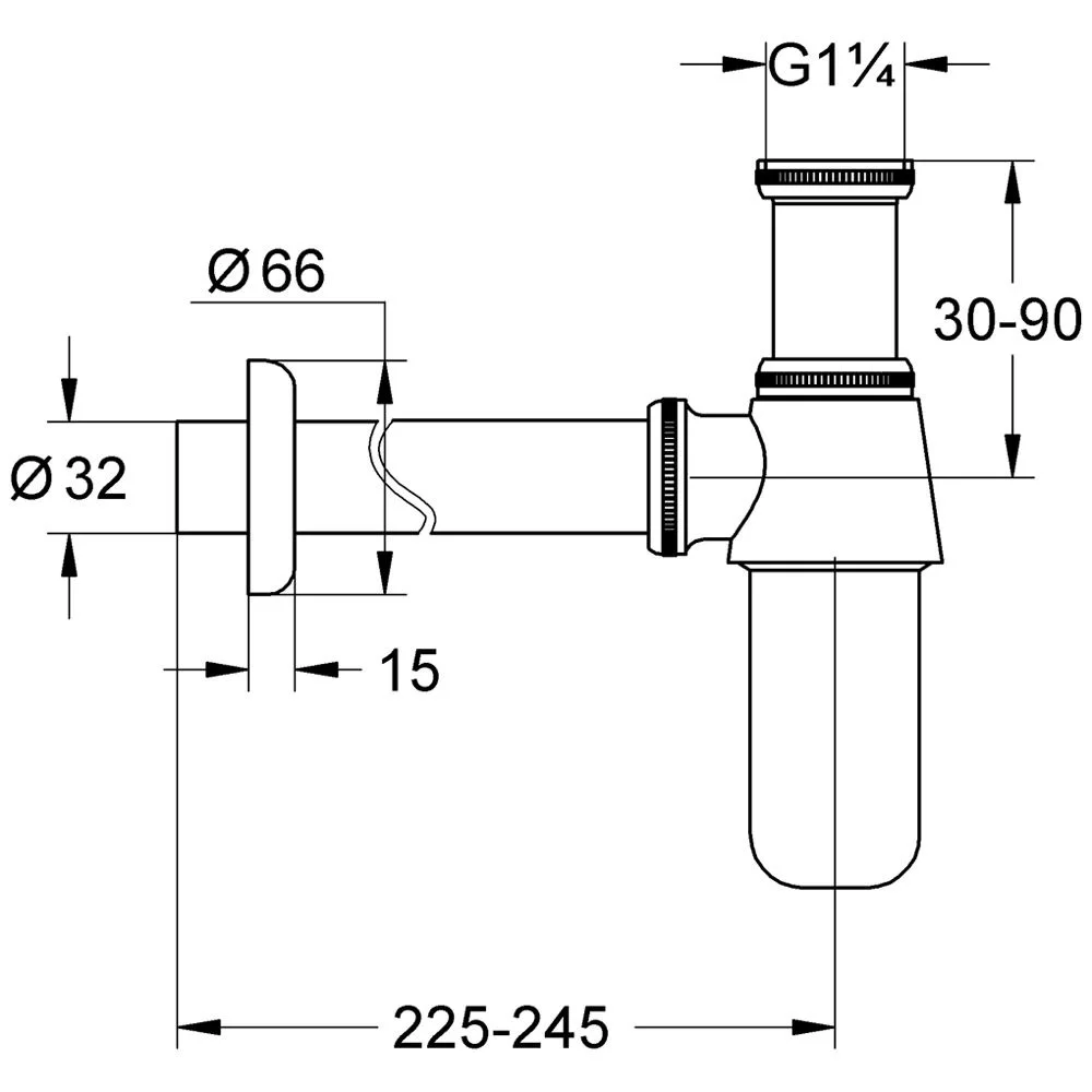 Rysunek techniczny syfonu, Grohe