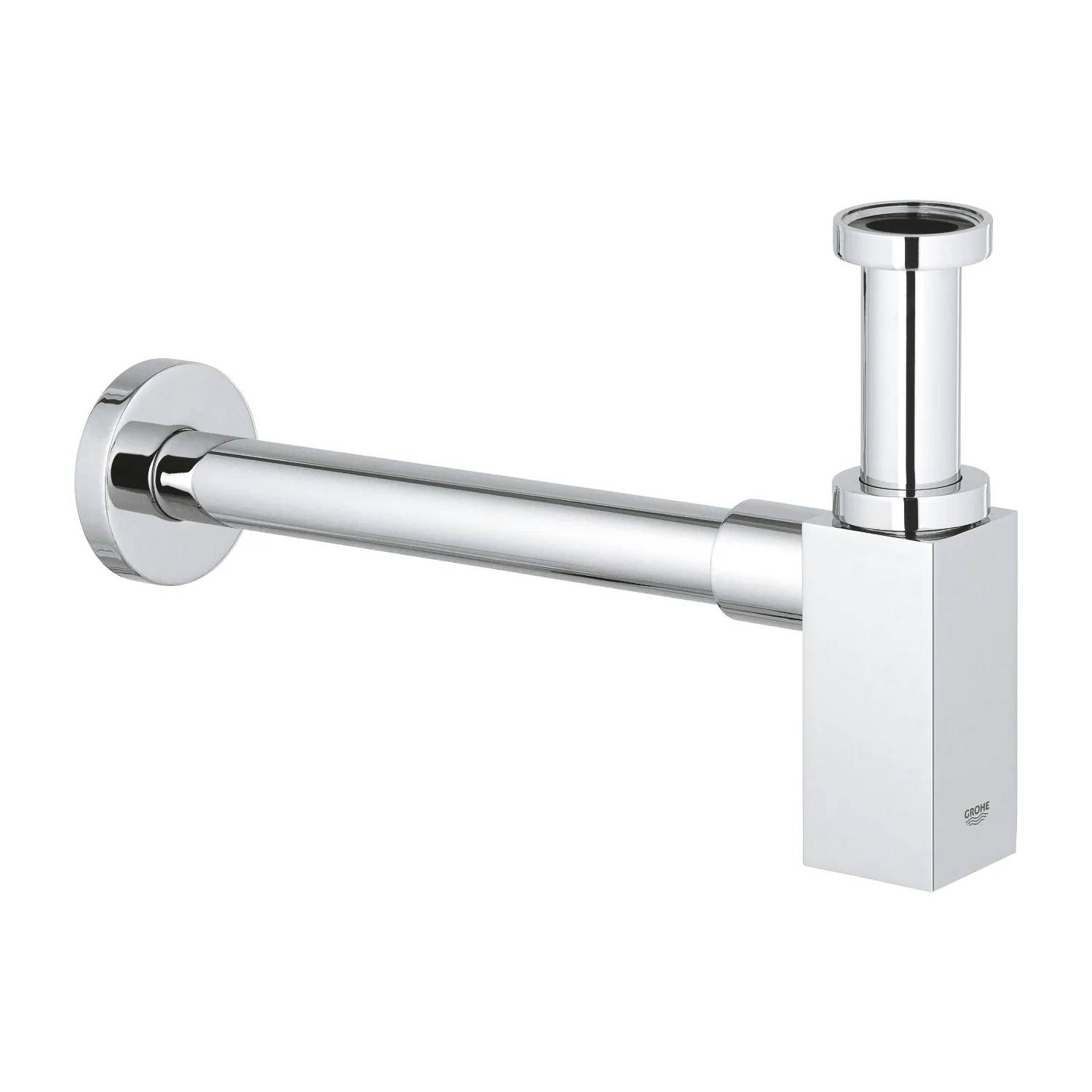 Widok z przodu chromowanego syfonu, Grohe