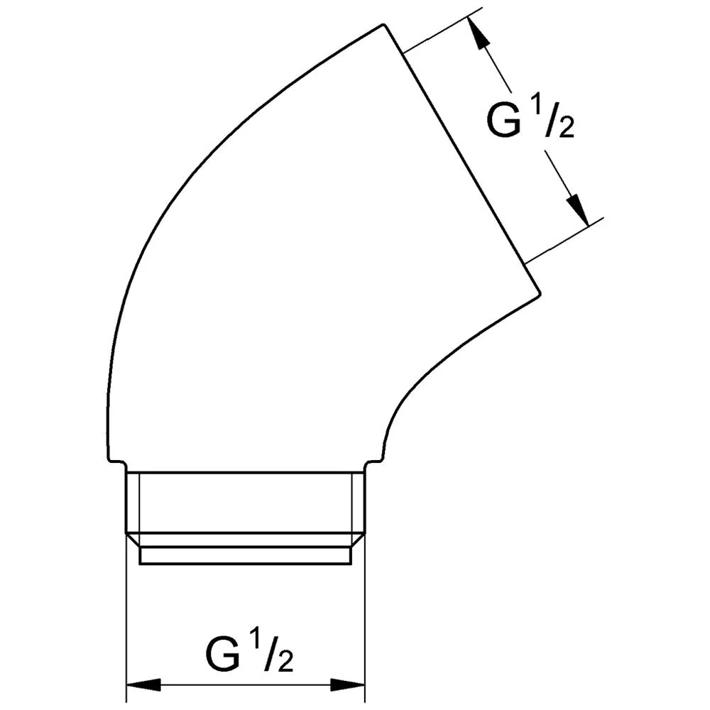 Rysunek techniczny adaptera z wymiarami, Grohe