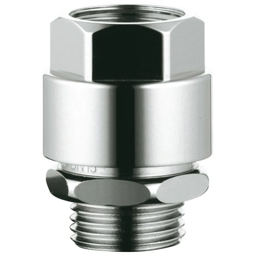 Chromowany adapter, widok z przodu na białym tle, Grohe