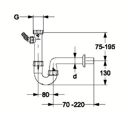 HAAS Röhrensiphon 1 1/4" mit Geräteanschluss Bild 3