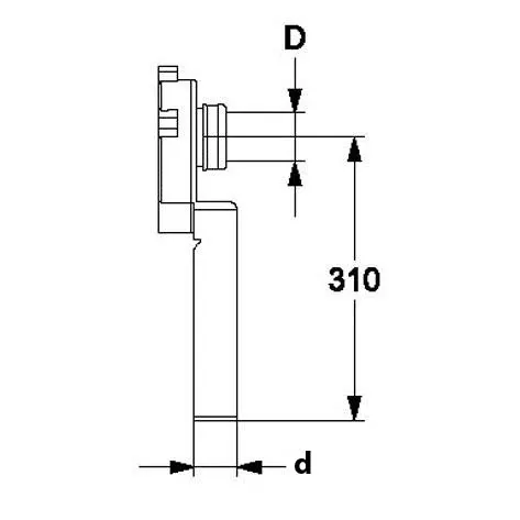 HAAS Urinal-Absaug-Siphon für senkrechten Ablauf Bild 2