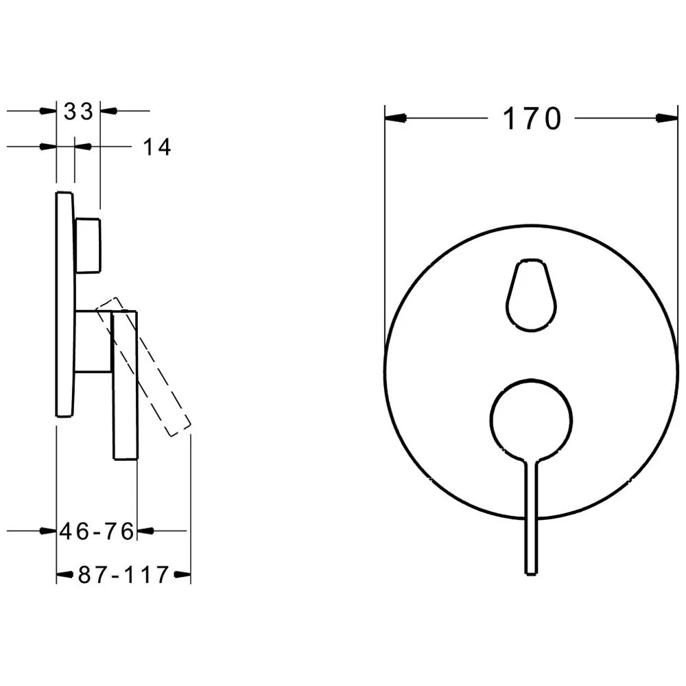 Hansa HANSALOFT Einhand-Wannen-Funktionseinheit, Rosette rund Bild 2