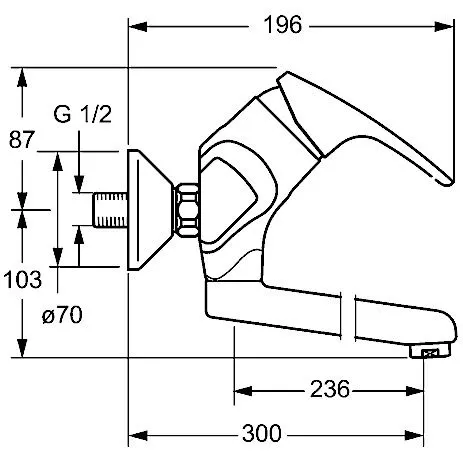 Hansa HANSAMIX Wasch- und Spültisch-Einhand-Wandbatterie Bild 2