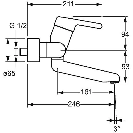 Hansa HANSAMEDIPRO Waschtisch-Einhand-Wandbatterie Zdjęcie 2