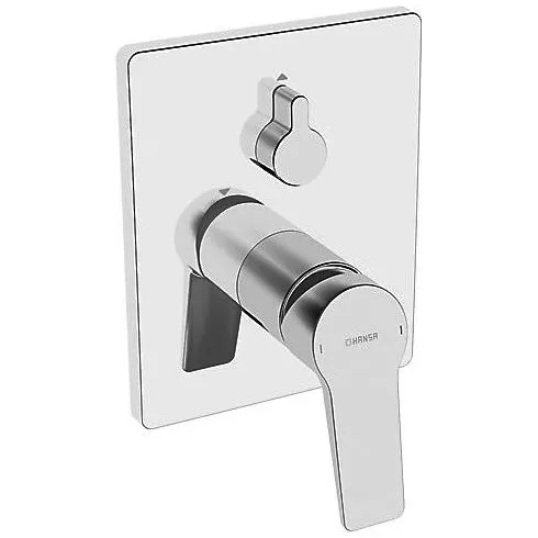 Hansa HANSATWIST Einhebelmischer Fertigmontageset für Wanne/Brause, Rosette eckig