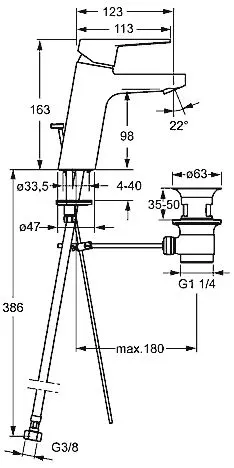 Hansa HANSATWIST XL Waschtisch Einhand Einlochbatterie Bild 2