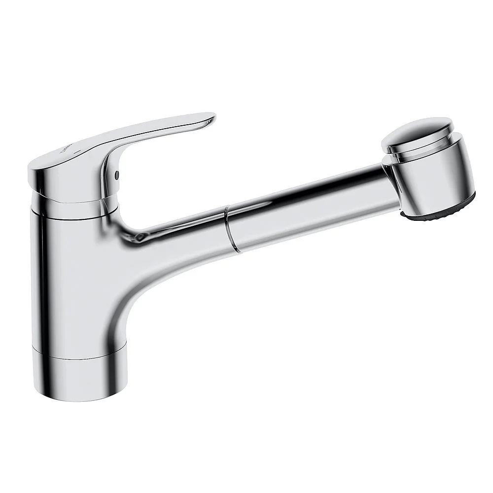 Hansa HANSAMIX Spültisch-Einhand-Einlochbatterie mit Geschirrbrause herausziehbar