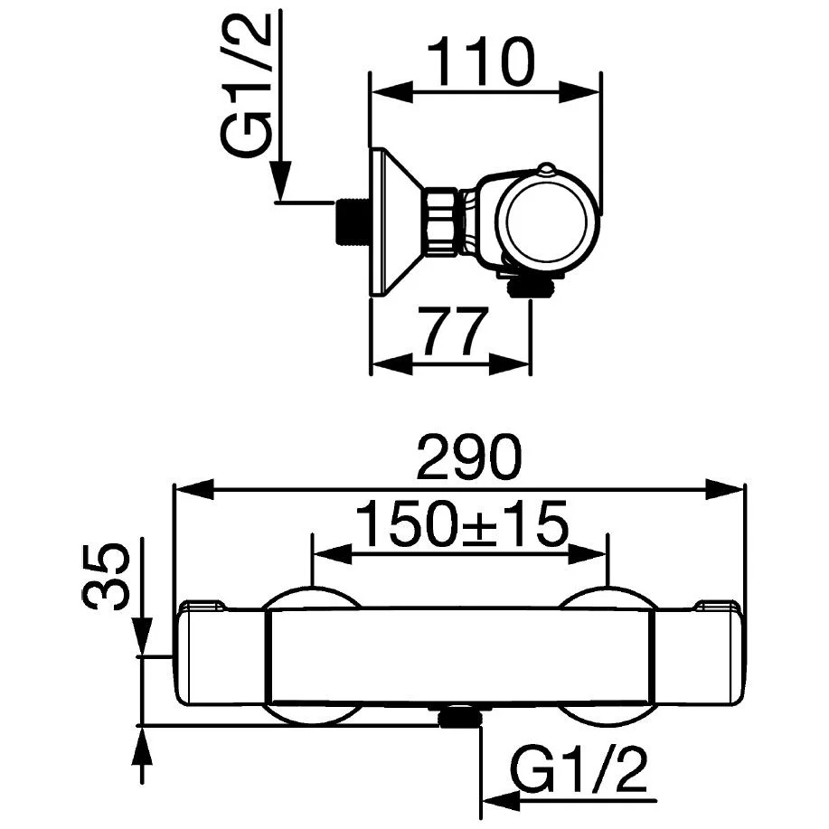 Hansa HANSAMICRA Brause-Thermostat-Batterie AP Bild 5