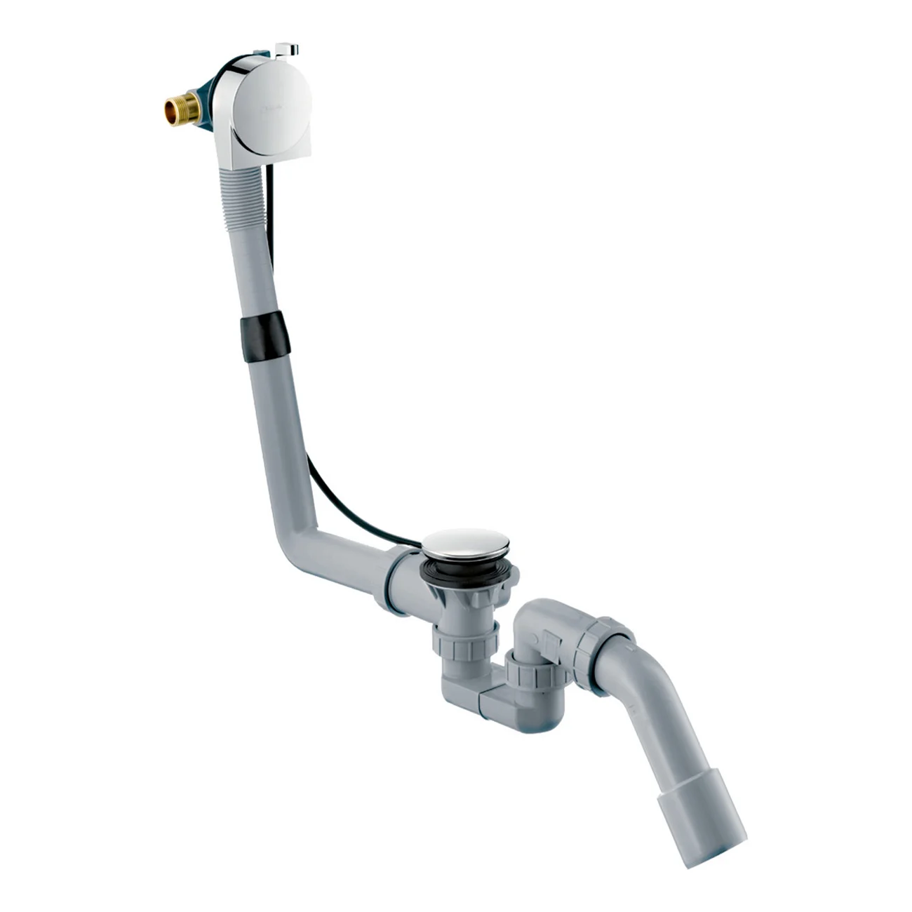 Szary system odpływowy do wanny, hansgrohe