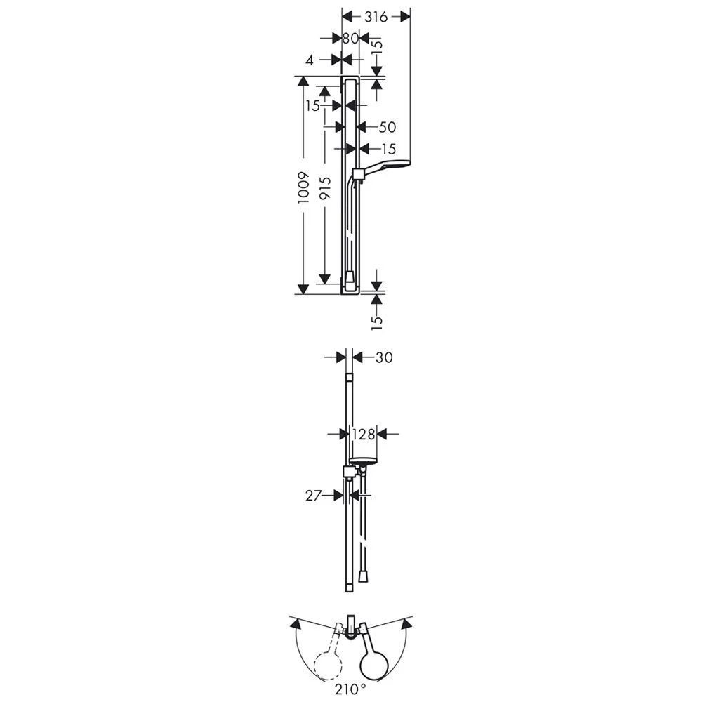 AXOR Citterio E Brauseset mit Raindance Select S 120 3jet Handbrause Bild 2