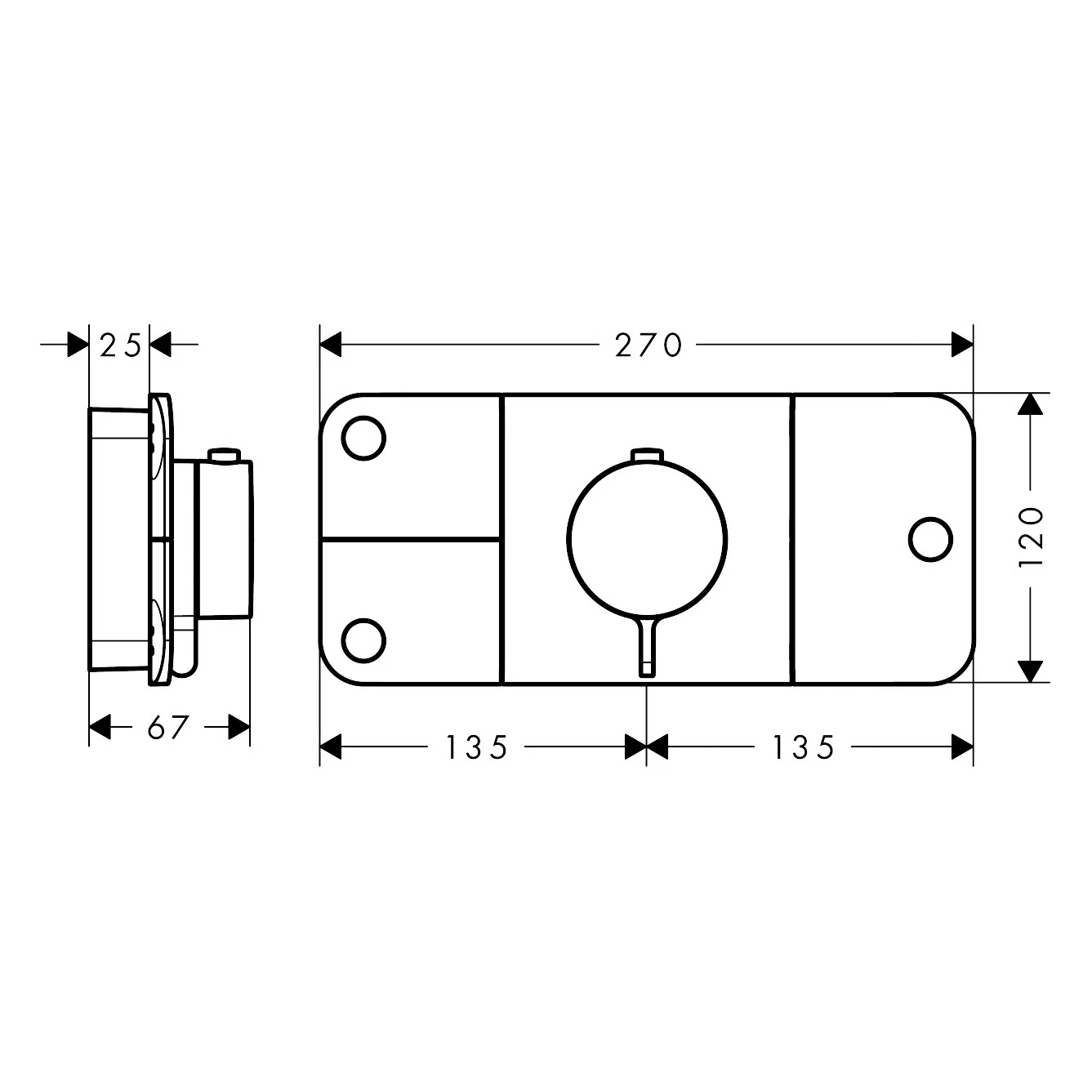 AXOR One Thermostatmodul Unterputz für 3 Verbraucher Bild 2
