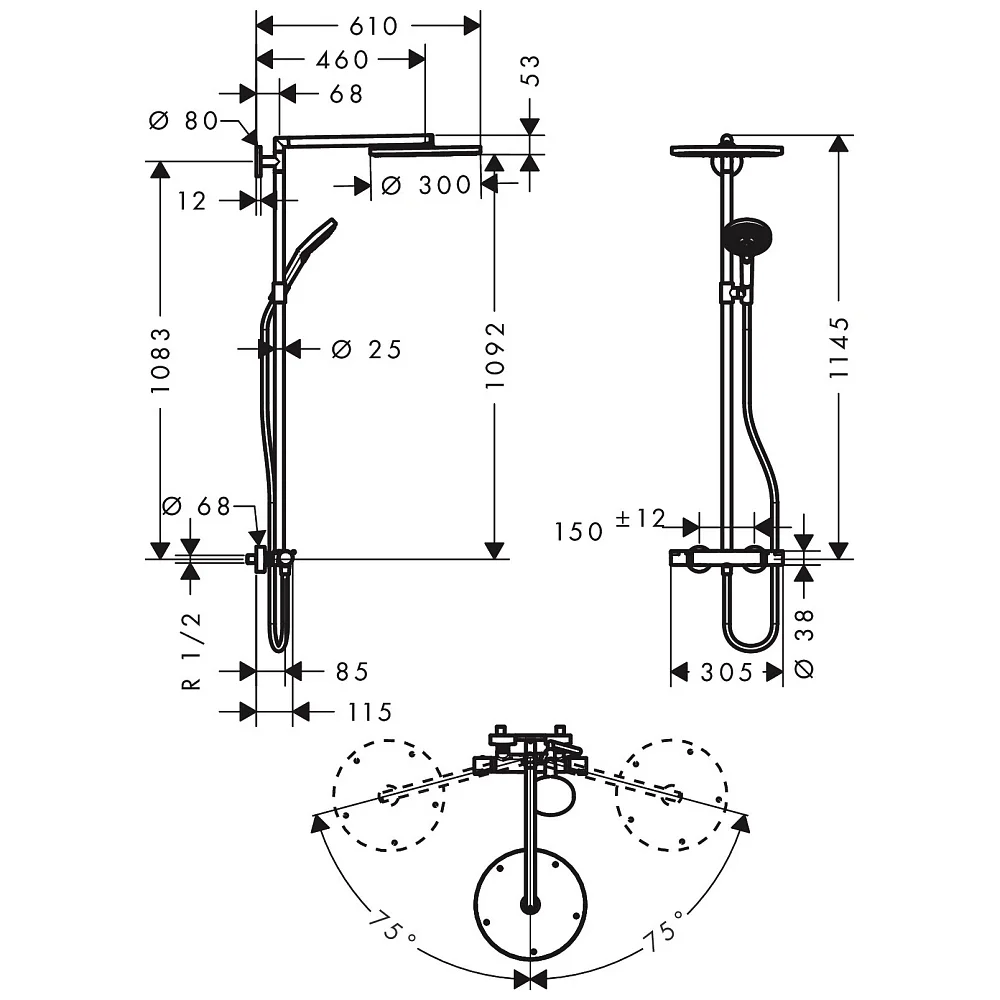 hansgrohe Raindance Select 300 Showerpipe Bild 2