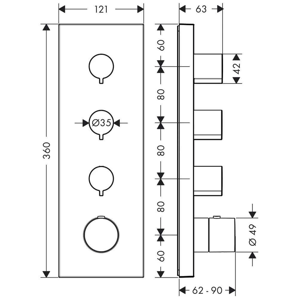 AXOR Starck Thermostatmodul Fertigset DN 20 Bild 2