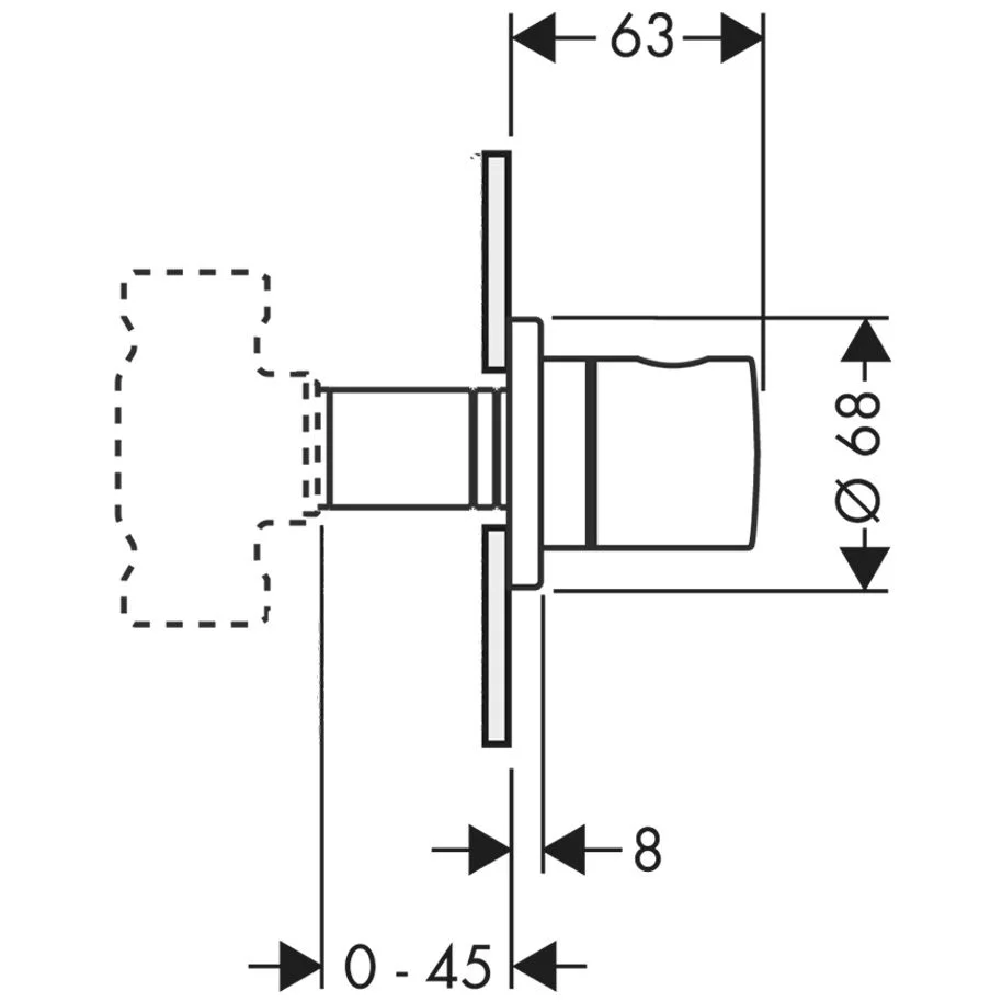 AXOR Uno² Absperrventil Unterputzmontage Bild 2