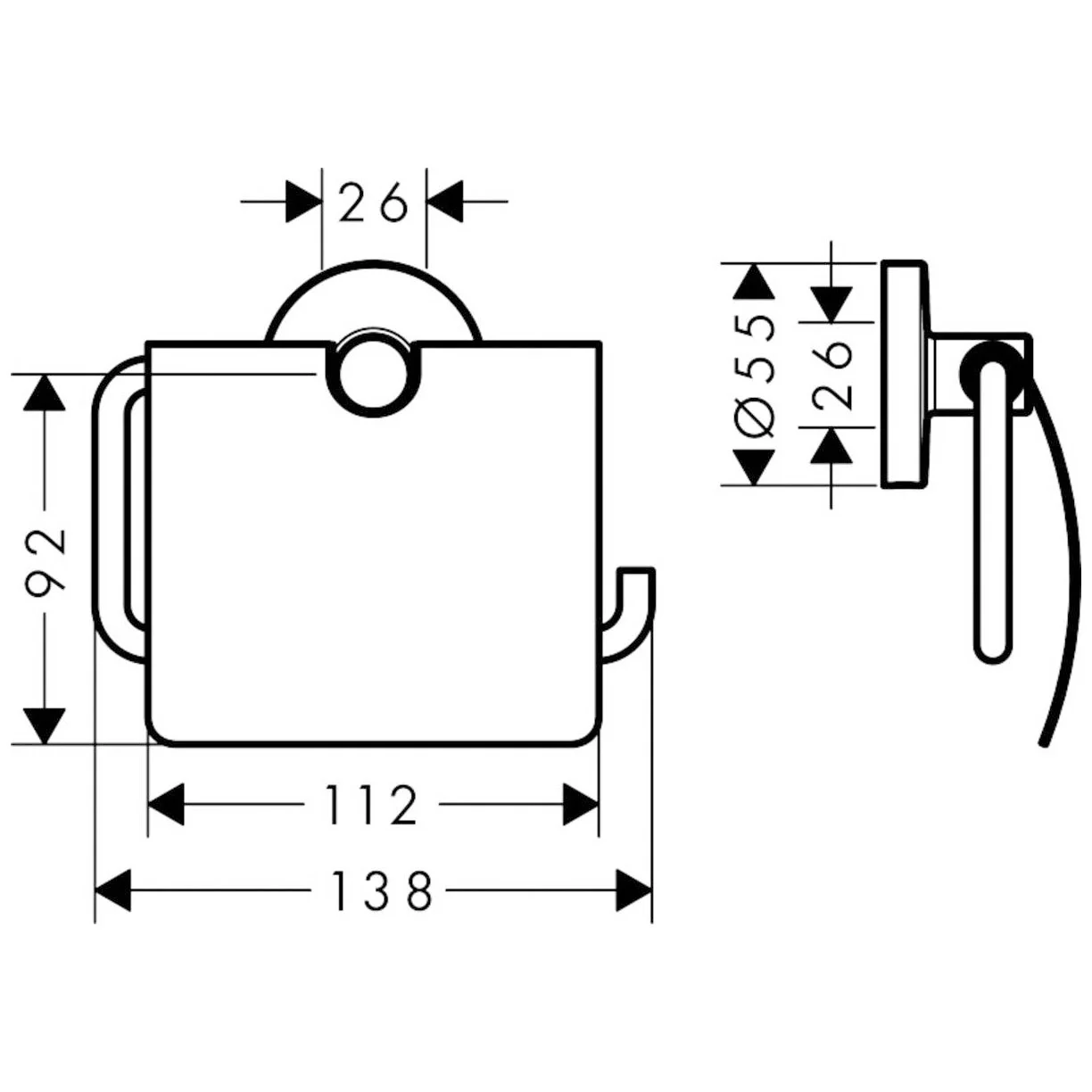 hansgrohe Logis Universal Papierrollenhalter mit Deckel Bild 2