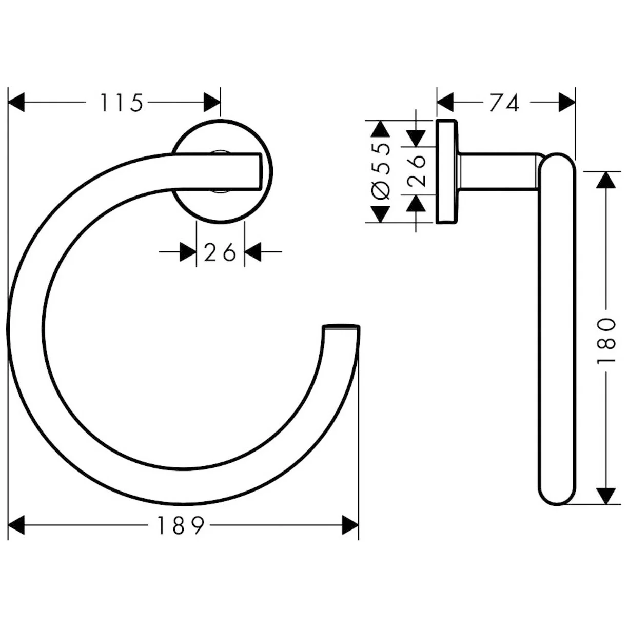 hansgrohe Logis Universal Handtuchring Bild 2