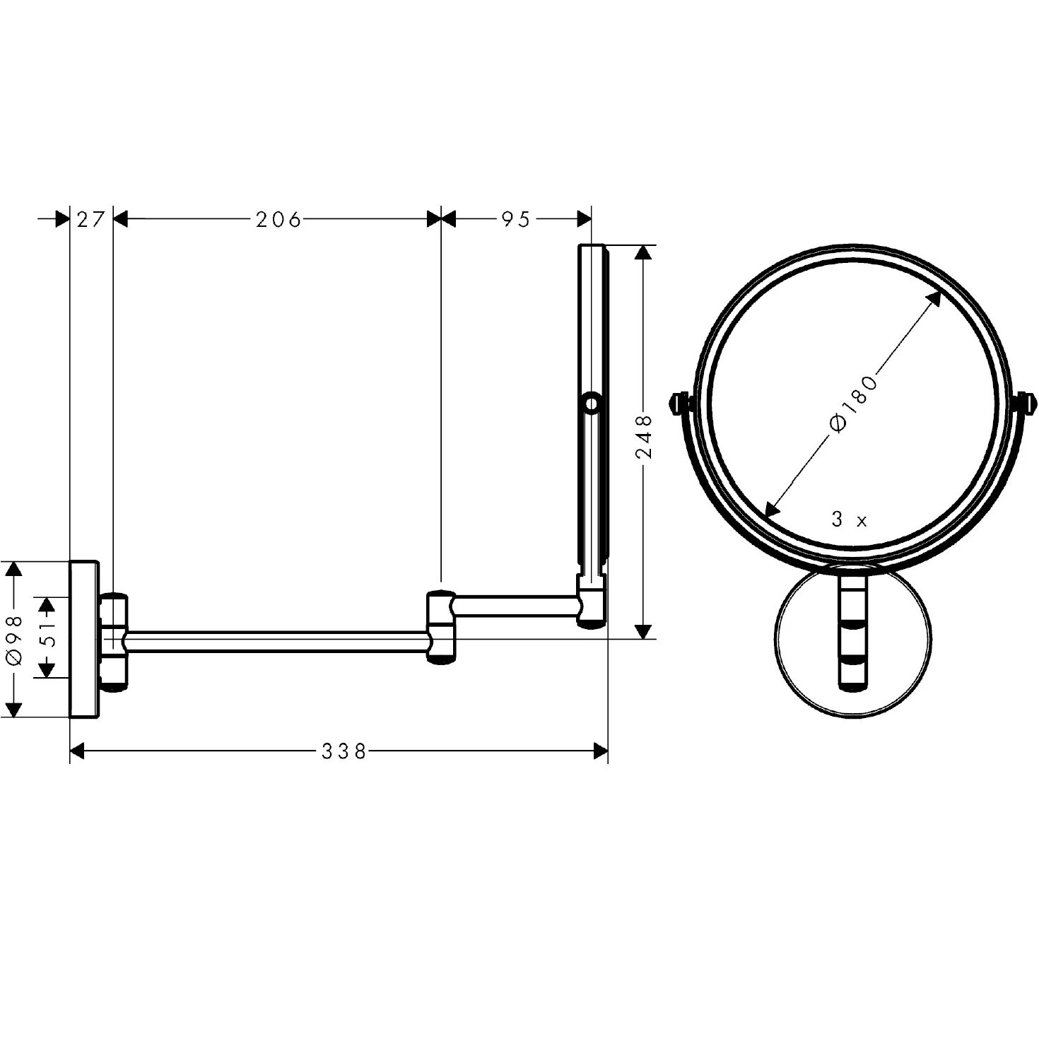 hansgrohe Logis Universal Rasierspiegel Bild 2