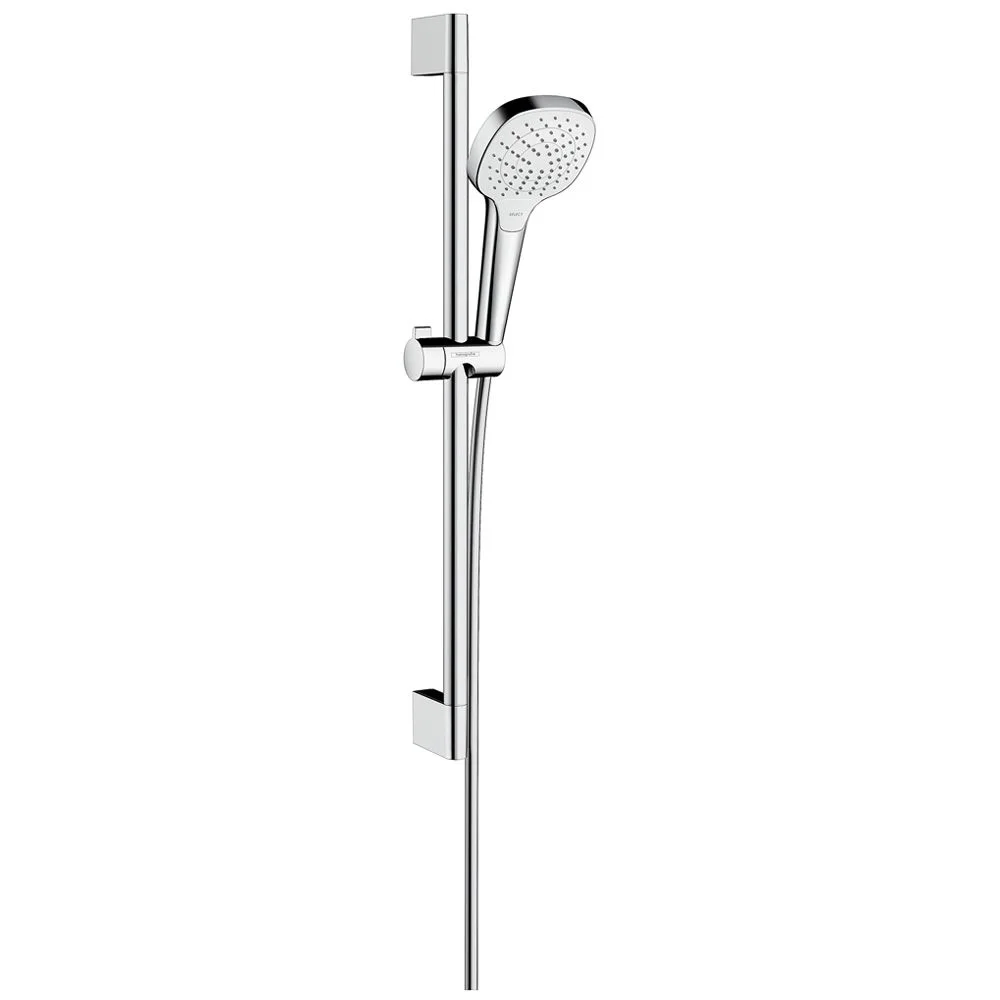 Zestaw prysznicowy widok z boku, chromowane wykończenie, hansgrohe