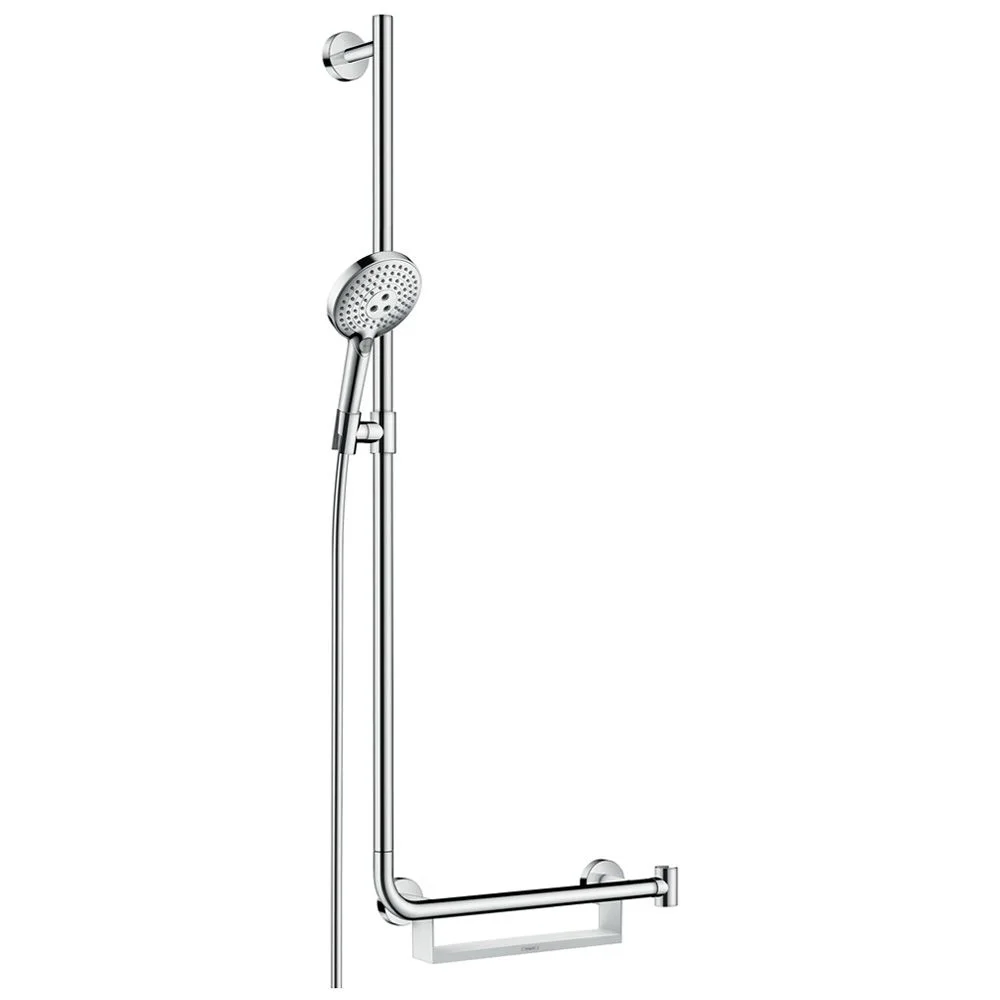 Drążek prysznicowy z słuchawką w chromowanym wykończeniu, hansgrohe