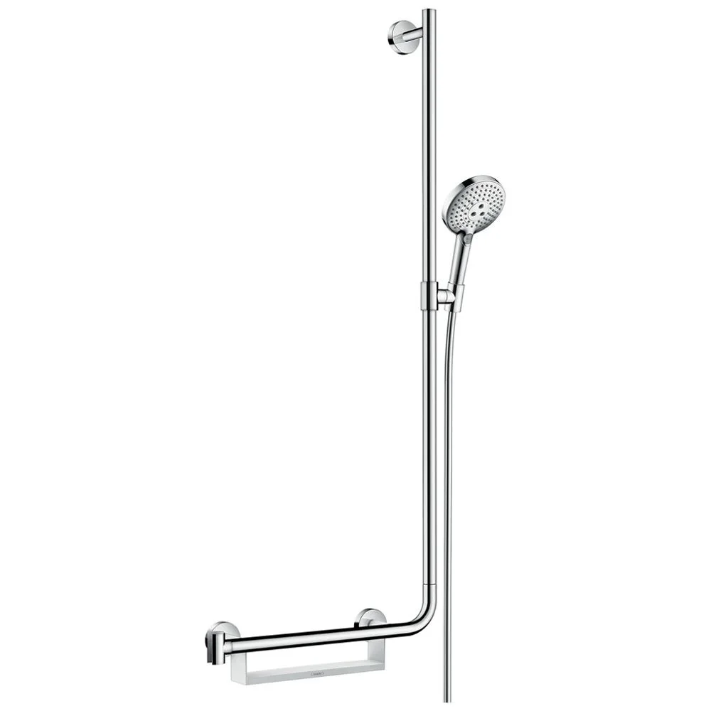 Drążek prysznicowy z słuchawką w chromowanym wykończeniu, hansgrohe