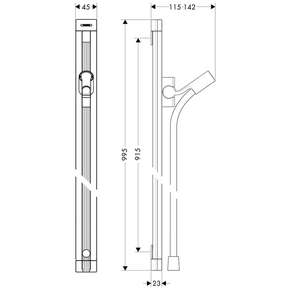 hansgrohe Raindance Unica S Wandstange 90 cm Bild 2