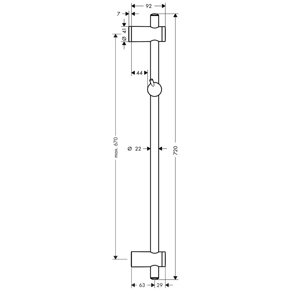 hansgrohe Reno Brausenstange 72 cm Bild 2