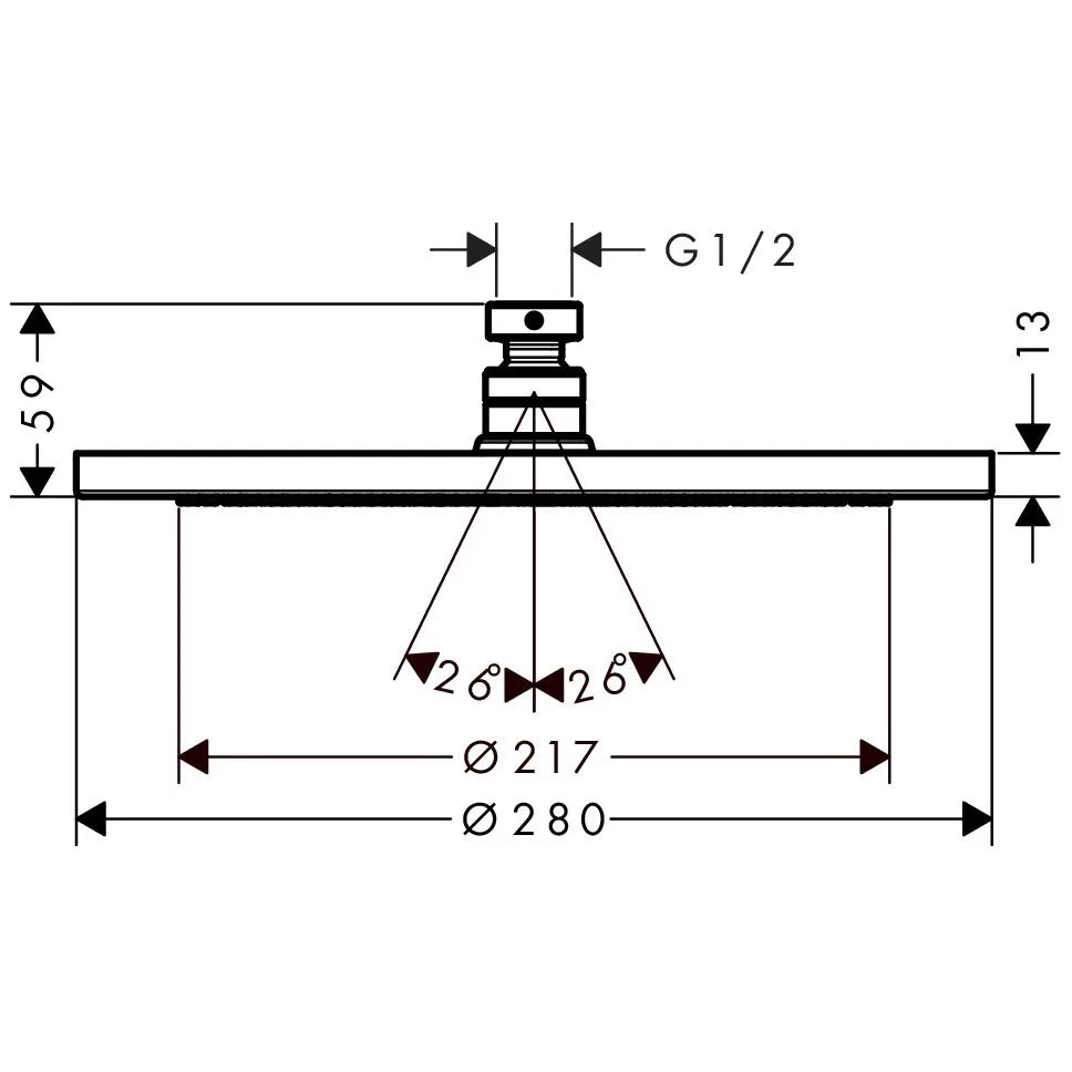 hansgrohe Croma Kopfbrause 280 1jet Bild 2