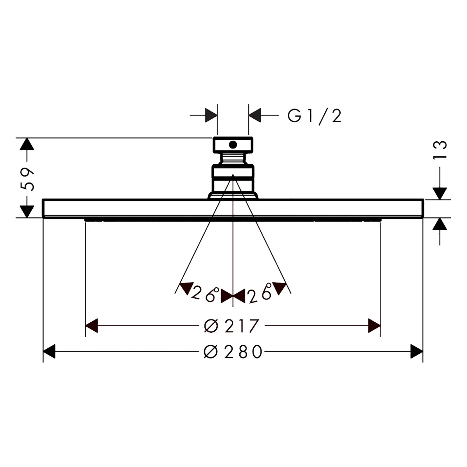 hansgrohe Croma Kopfbrause 280 1jet Bild 2