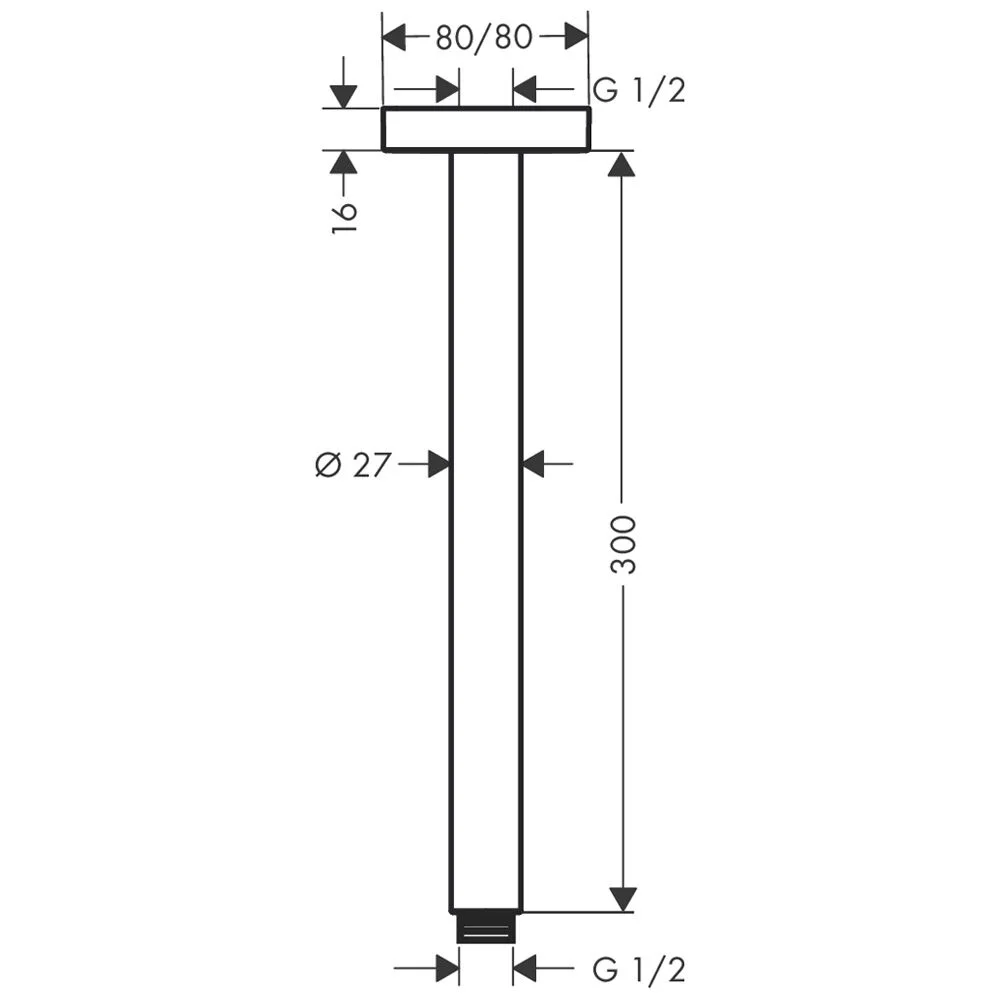hansgrohe Deckenanschluss E 30 cm Bild 2