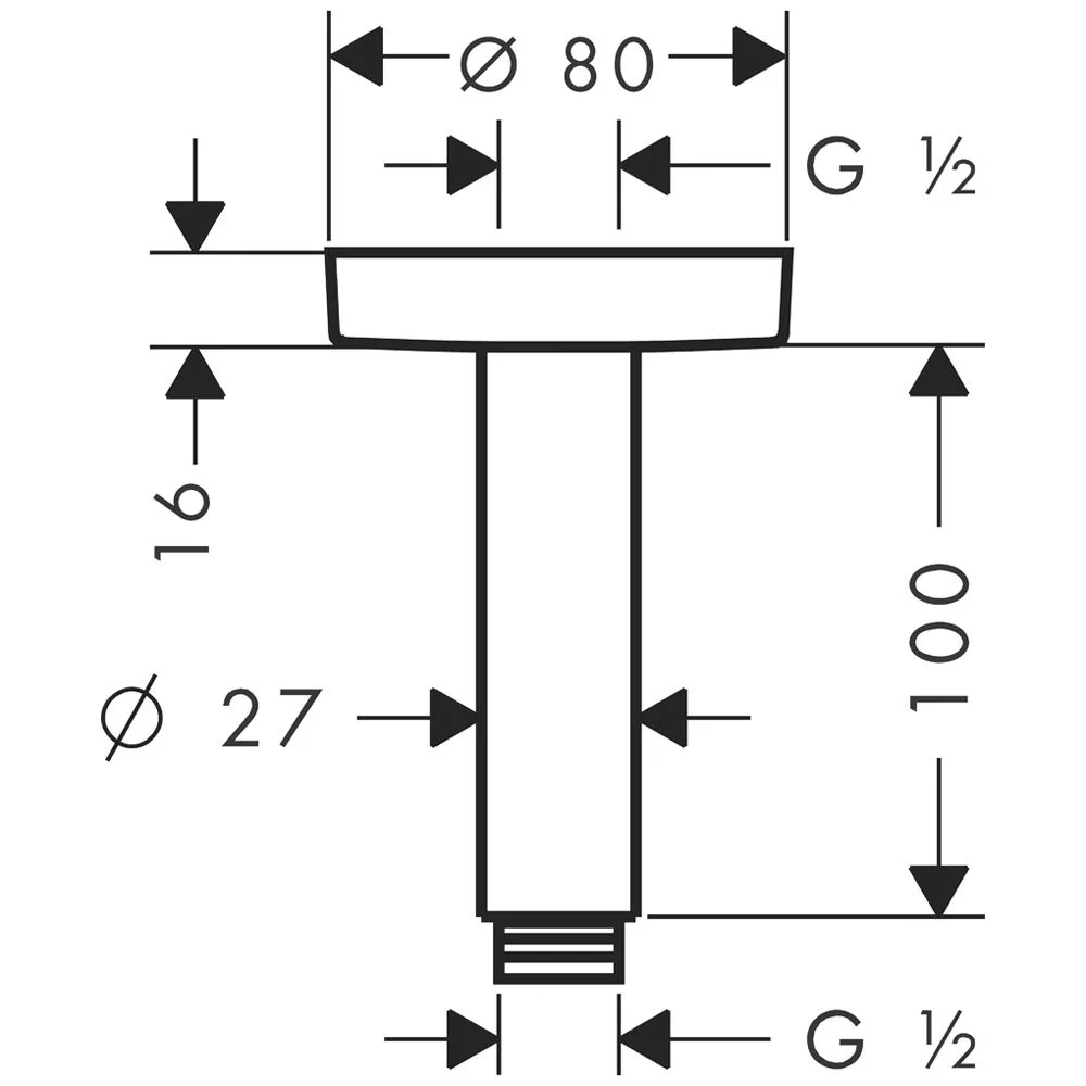 hansgrohe Deckenanschluss S 10 cm Bild 2