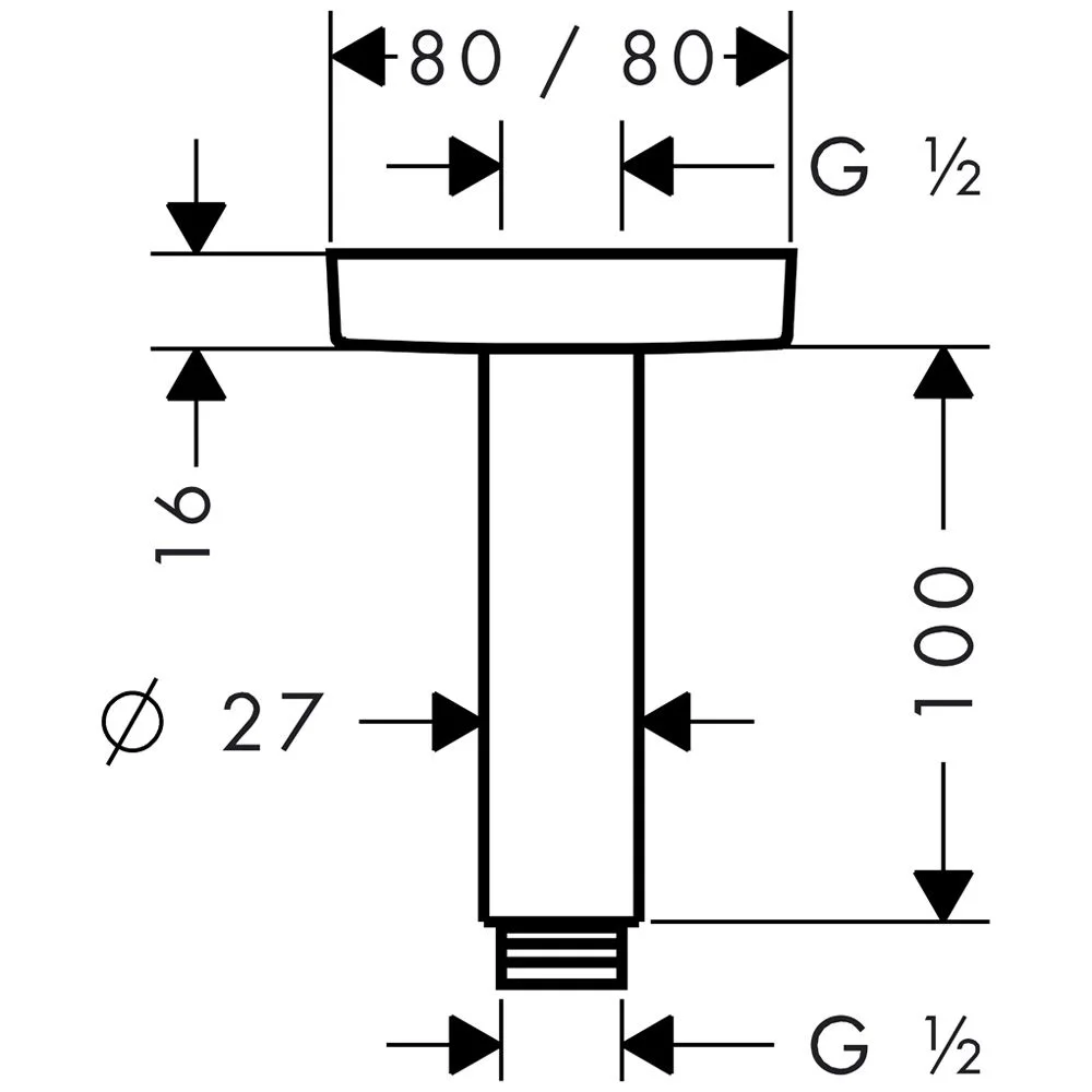 hansgrohe Deckenanschluss E 10 cm Bild 2