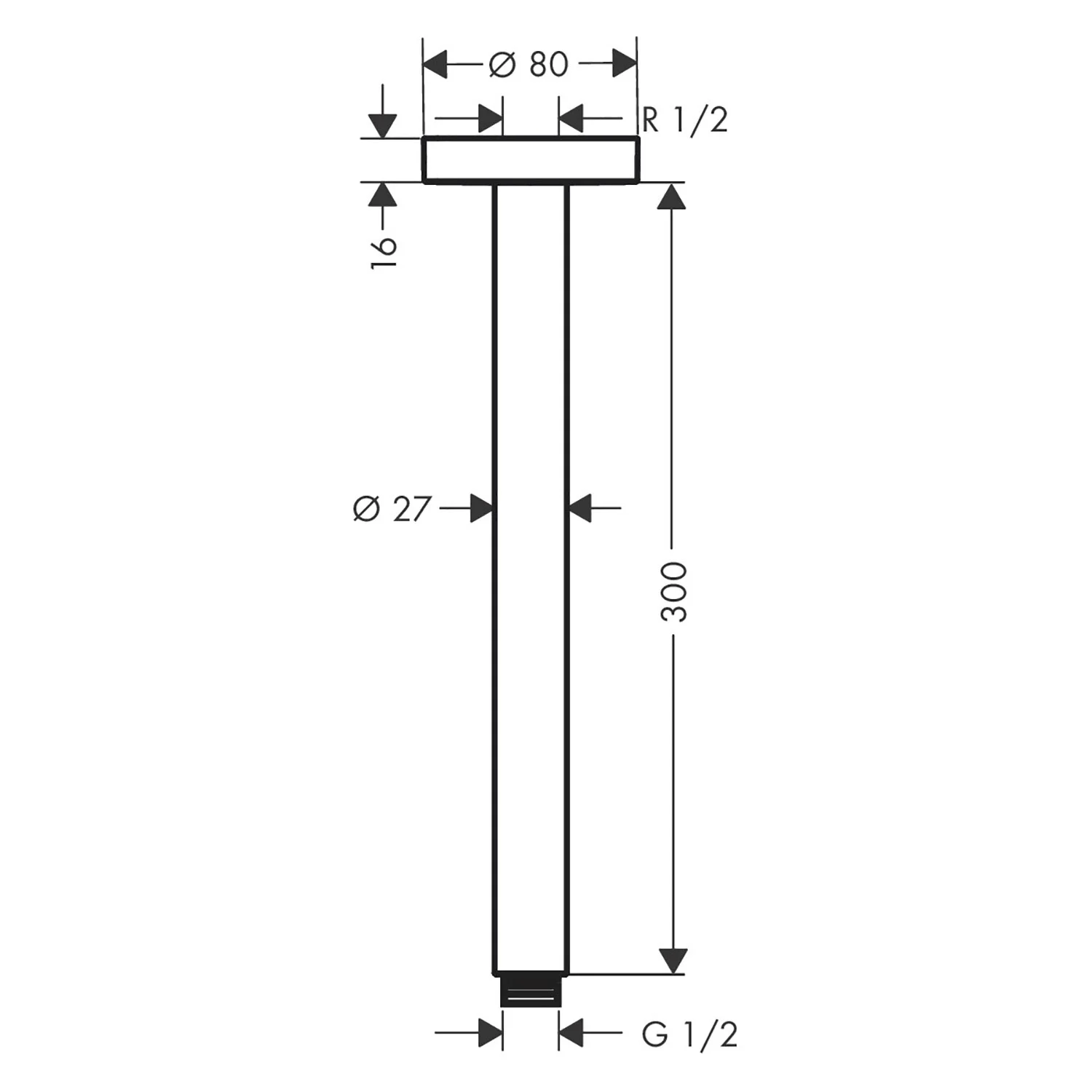 hansgrohe Deckenanschluss S 30 cm Bild 2