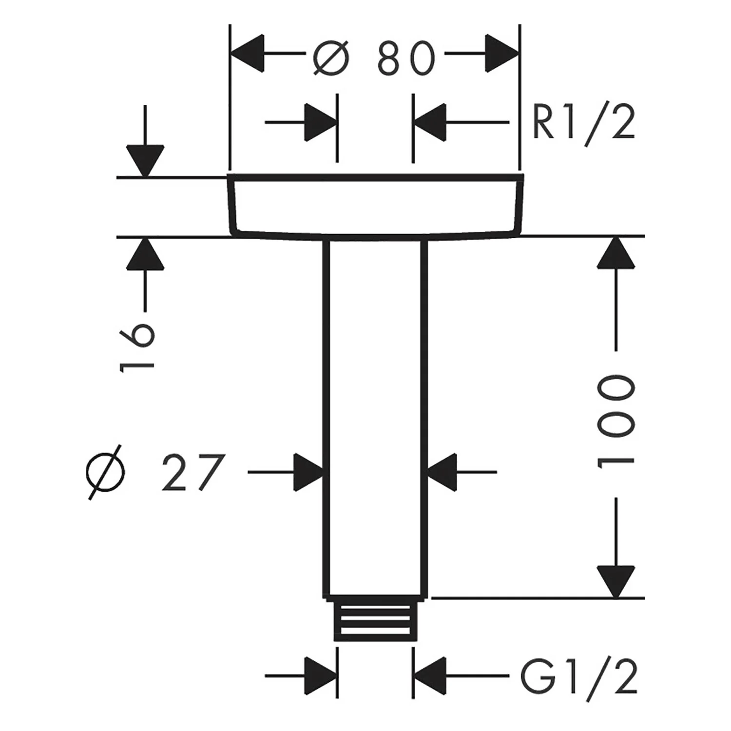 hansgrohe Deckenanschluss S 10 cm Bild 2