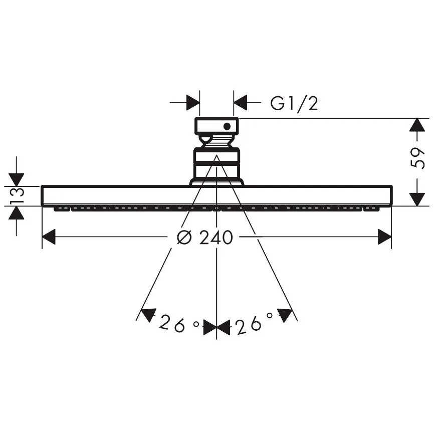 hansgrohe Raindance S Kopfbrause 240 1jet PowderRain Bild 3