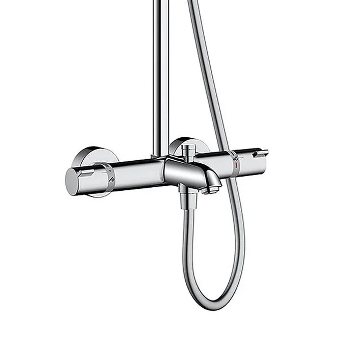 Chromowana armatura prysznicowa widok z boku, hansgrohe