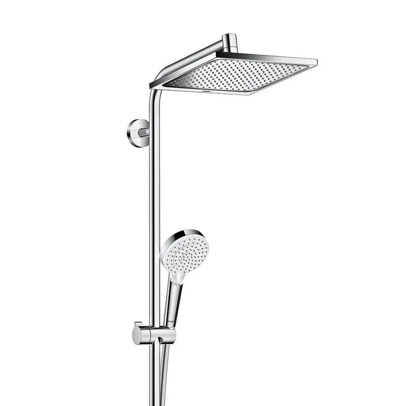 System prysznicowy widok z boku, chromowane wykończenie, hansgrohe