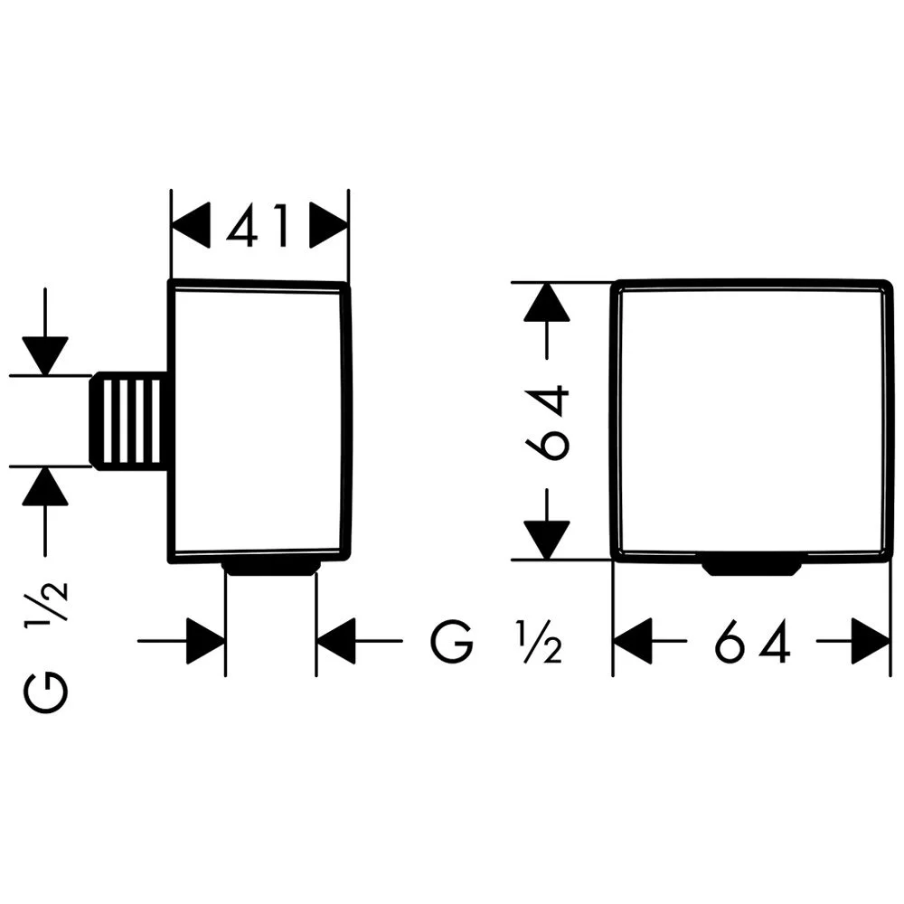 hansgrohe Fixfit Schlauchanschluss Square mit Rückflussverhinderer Bild 2