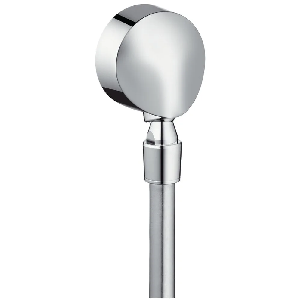 Chromowany kolanko ścienne w widoku bocznym, hansgrohe