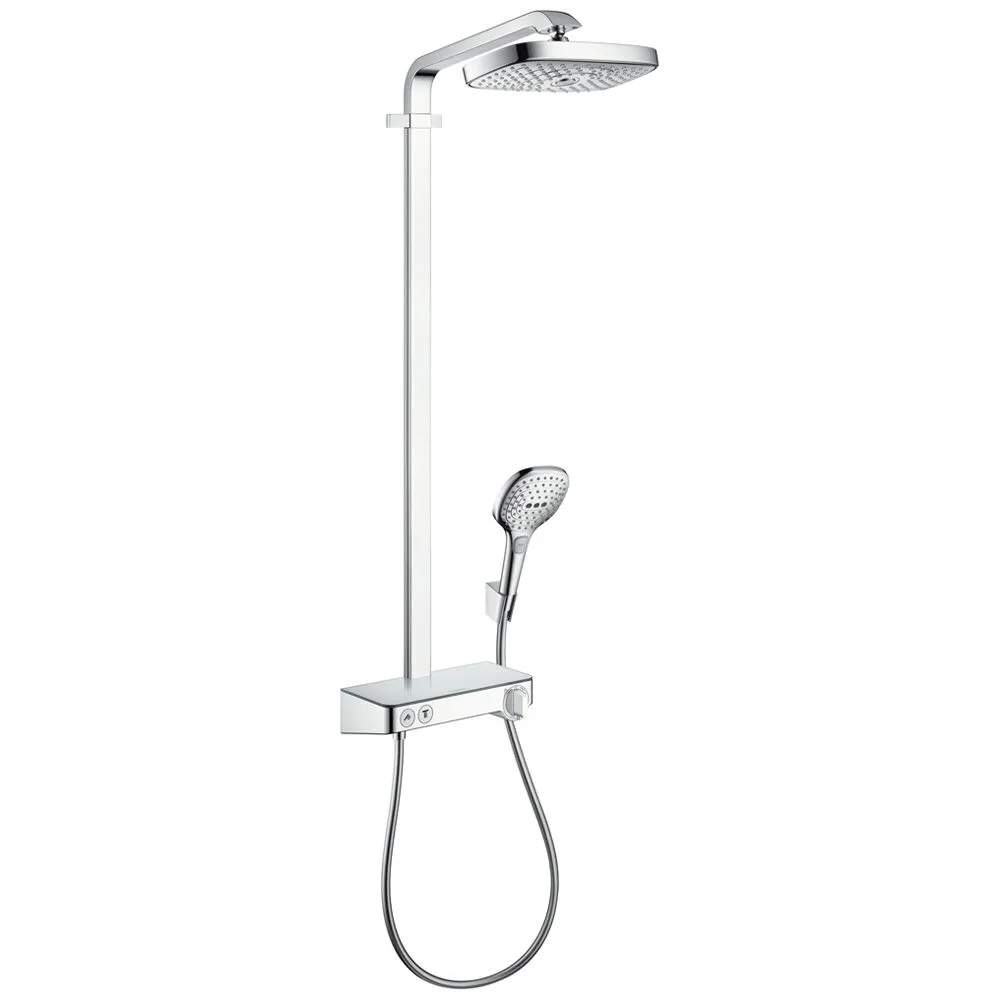 System prysznicowy widok z boku z prysznicem ręcznym, hansgrohe