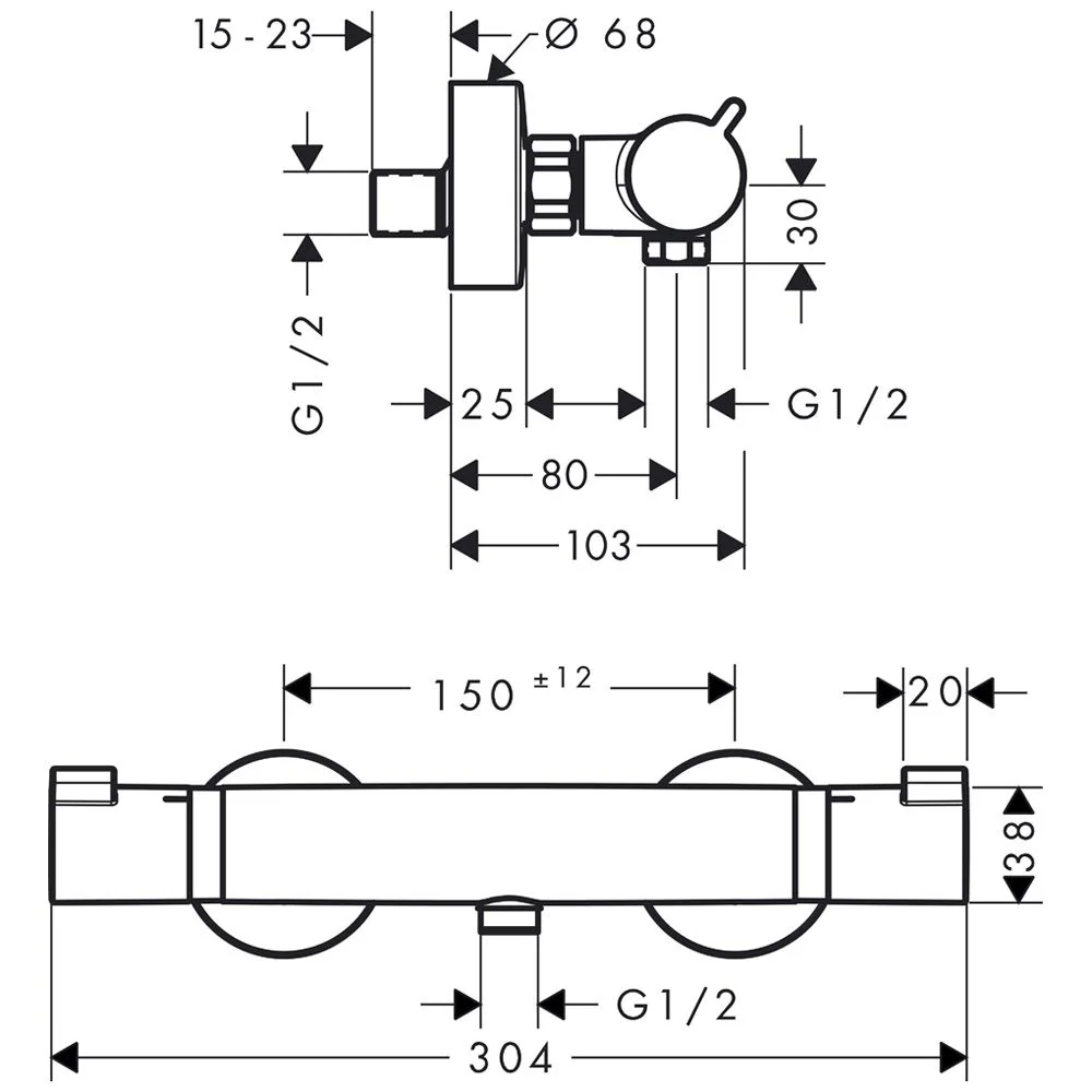 hansgrohe Ecostat Comfort Brausenthermostat Aufputz DN 15 Bild 5