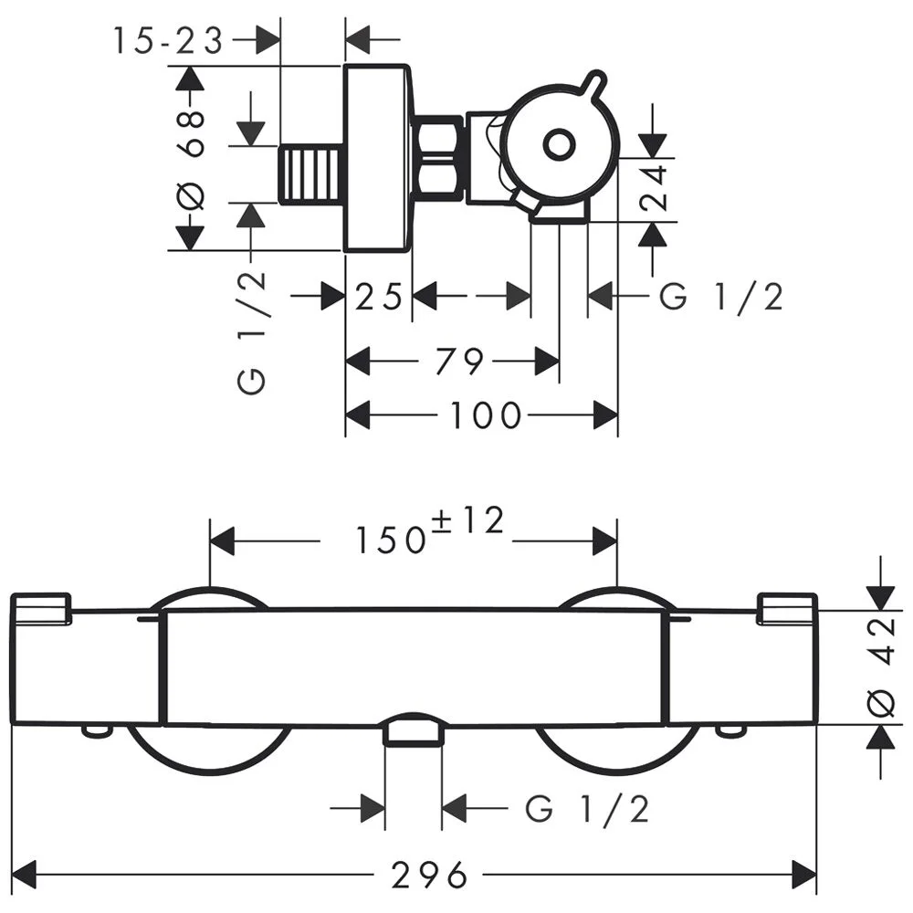 hansgrohe Ecostat 1001 CL Brausethermostat Aufputz Bild 3